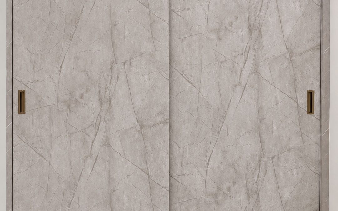 Glossy Marble Sliding Wardrobe