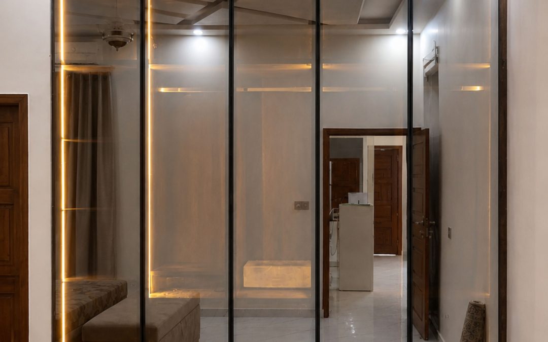 Aluminium Profile Glass Wardrobe