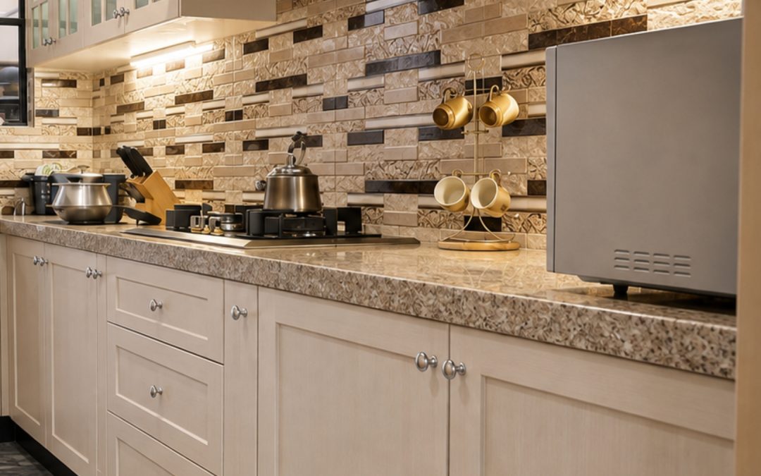 Textured Beige Shaker Style Kitchen