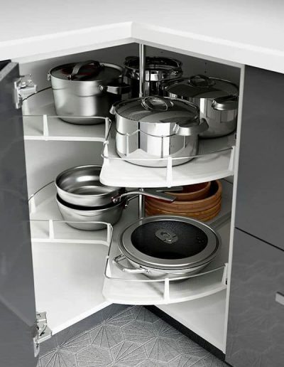 smart stainless steel corner carousel unit