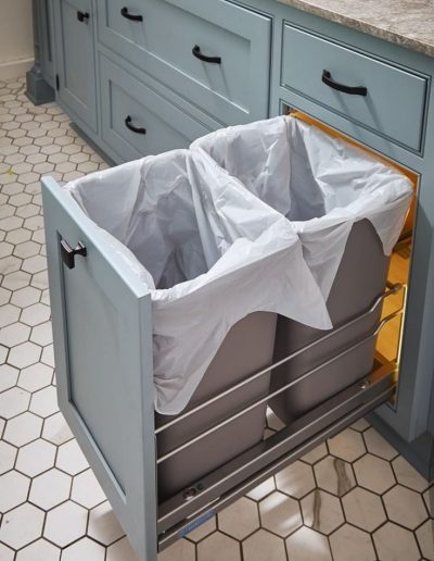 hidden under sink pull out trash bins